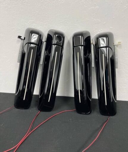 Gloss black LED door handles with switchback strips for 2009-2018 Dodge Ram